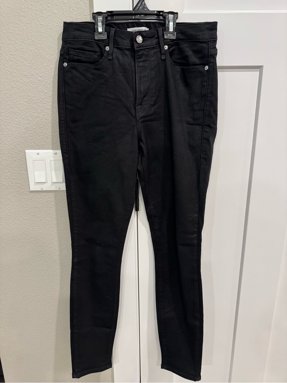 Good American Black High-Rise Skinny Jeans